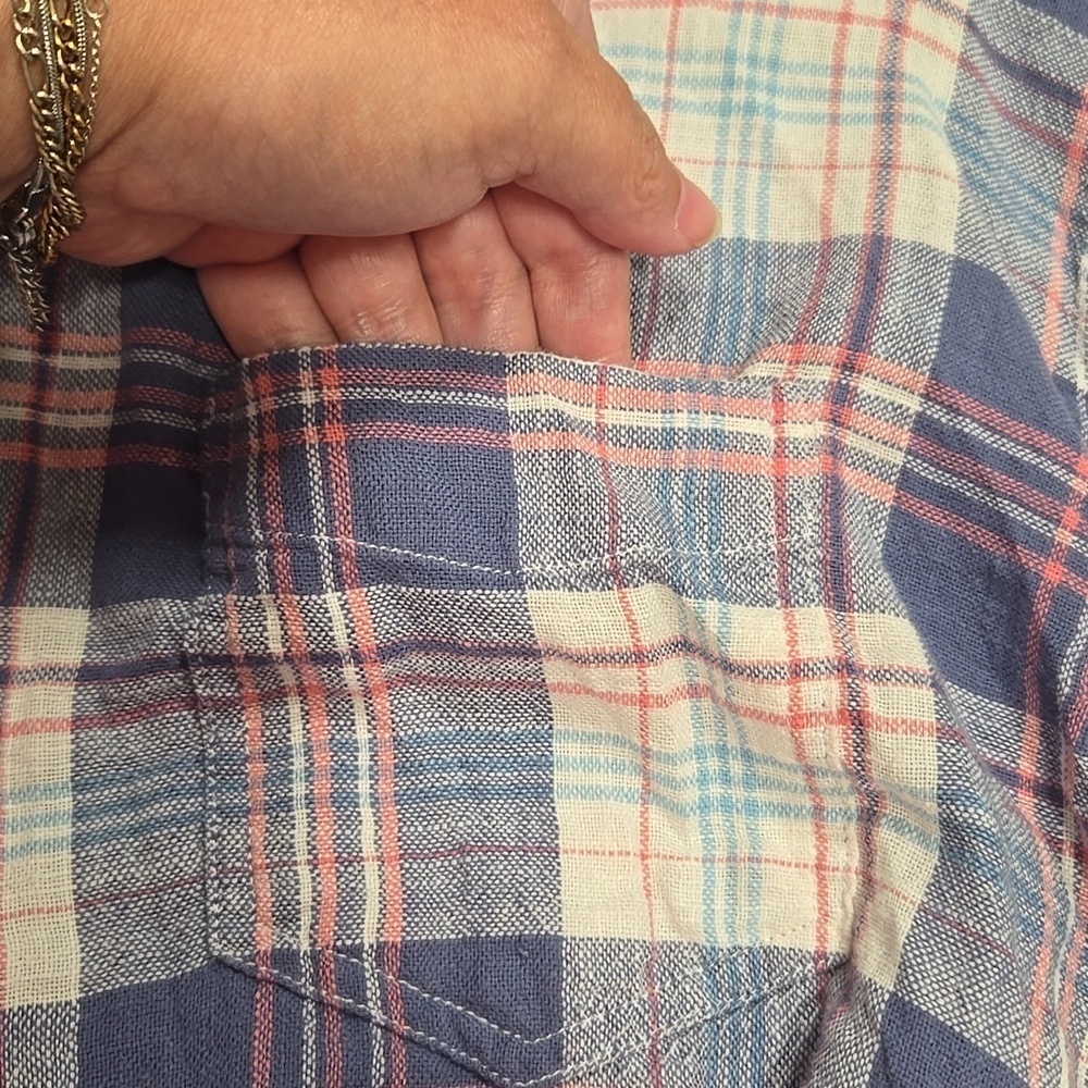 Rails-Wyatt in 'Ocean Tangerine' 100% Cotton Long Sleeve Button Down-Size XL - Picture 13 of 17